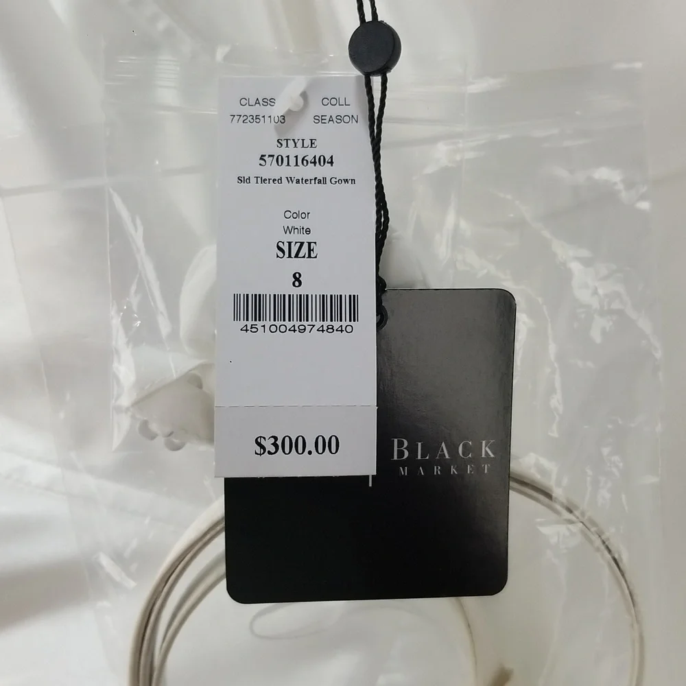 White House Black Market Tiered Waterfall Gown NWT - Picture 10 of 13